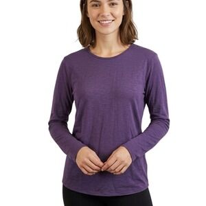Segments Womens Purple 100% Merino Wool Long Sleeve Crewneck Top XL 5840104